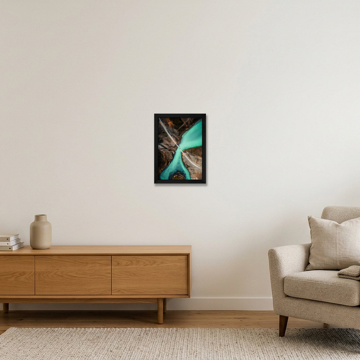 Hvítá — A4 (21×30cm, 8×12") Black Frame